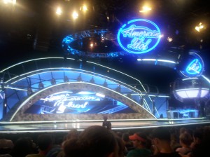 The stage at the American Idol Live Experience. As soon as I pulled out my video camera, they announced that video recording is prohibited. Drat.