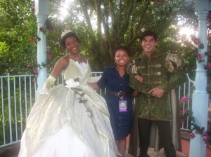 Princess Tiana, me and Prince Naveen. As if you needed me to say that - I don't any of my readers would have me confused with that goddess on the left. She was FABULOUS!
