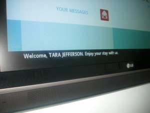 It's the little things that make me happy. My name on the TV's welcome menu.
