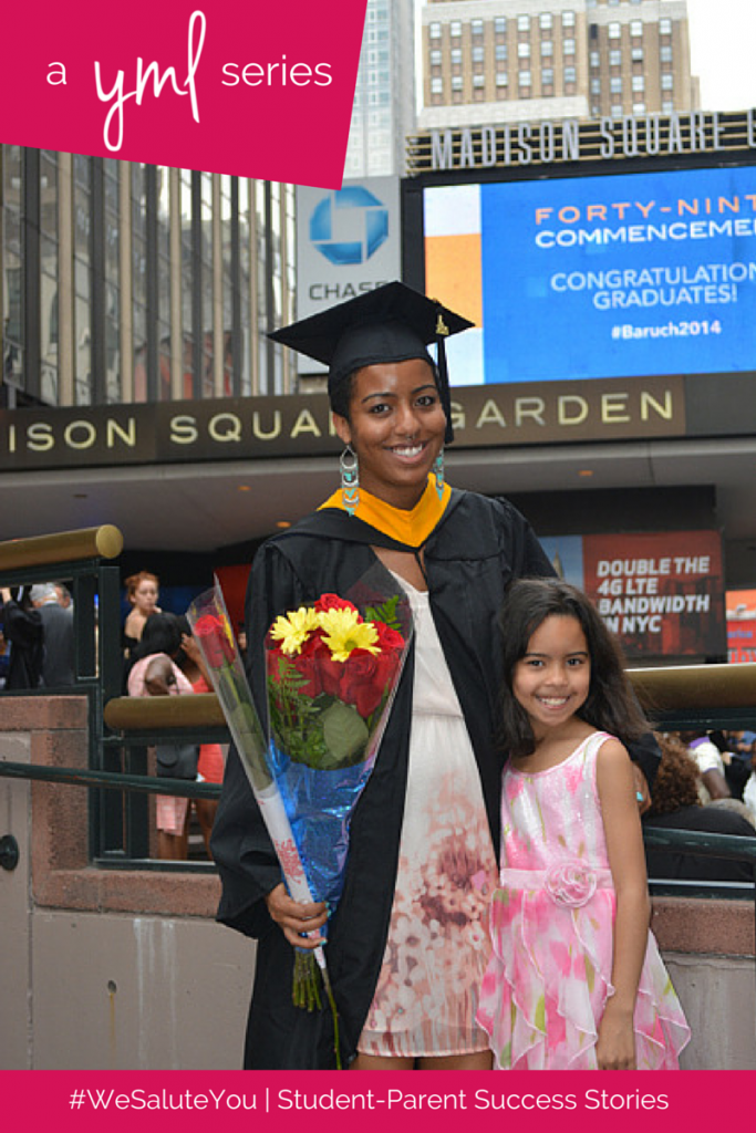 Gloria Malone, mother of one, is a recent graduate of Baruch College of New York | See more student-parent success stories at TheYoungMommyLife.com